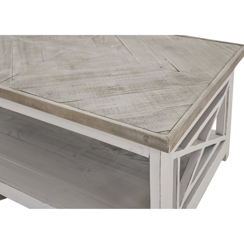 Justina - Coffee Table & Casters - White / Grey