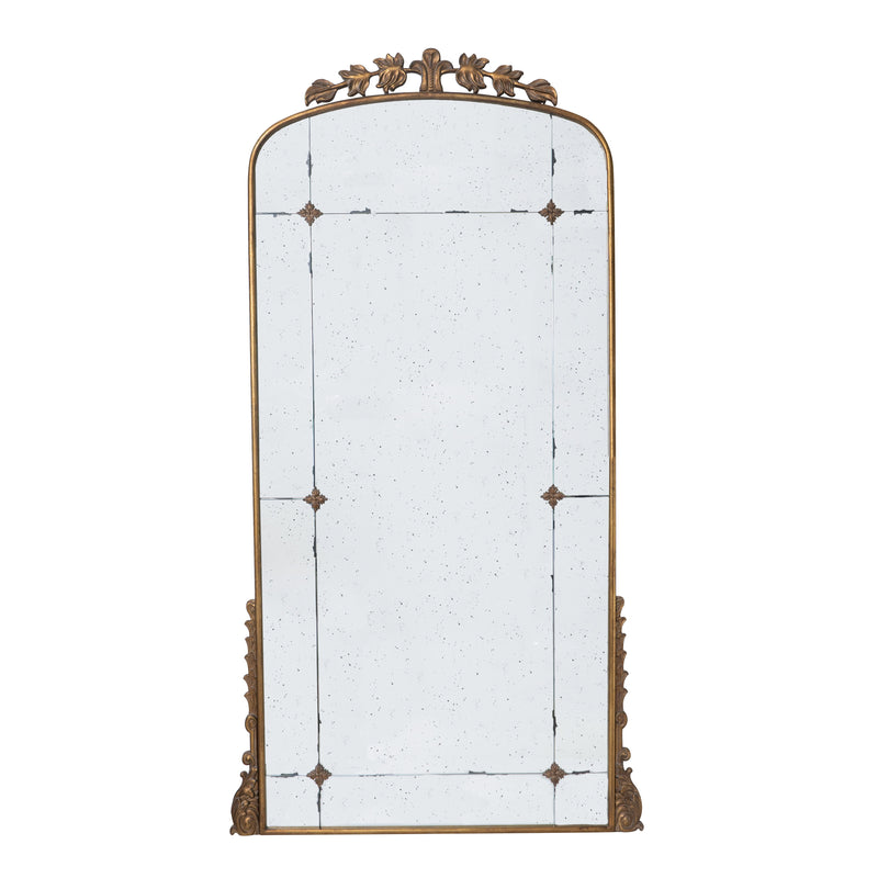 Lavish Full Length Mirror, Antique Metal Floor Mirror For Living Room, Bedroom - Gold