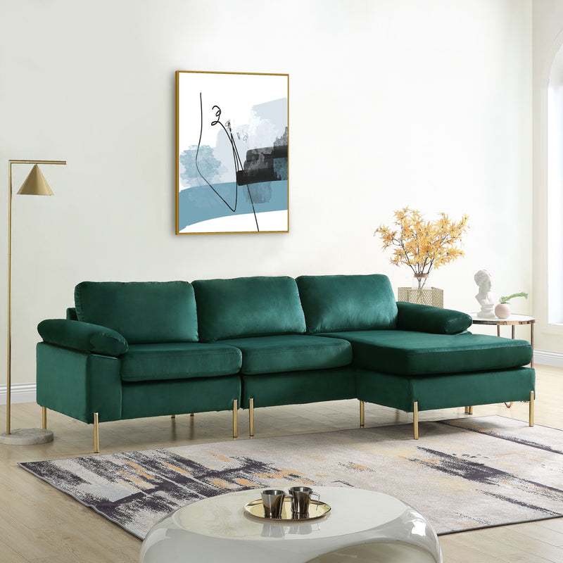 Shannon - Velvet Sectional Sofa With Chaise