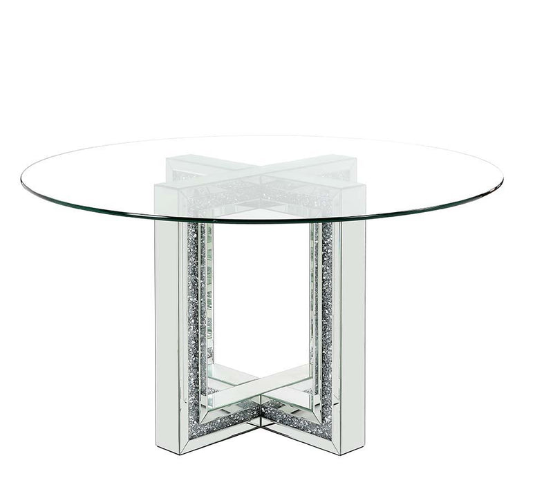 Noralie - Dining Table - Mirrored & Faux Diamonds