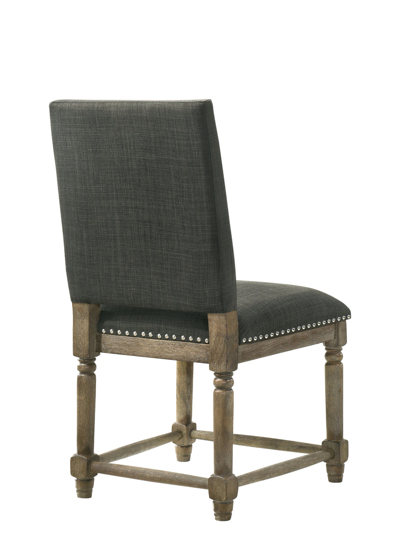 Everton - 19" Fabric Dining Chair With Nailhead Trim (Set of 2) - Gray