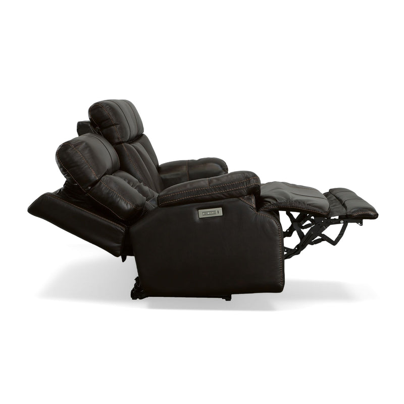 Clive - Power Reclining Loveseat with Power Headrests & Lumbar - Dark Brown