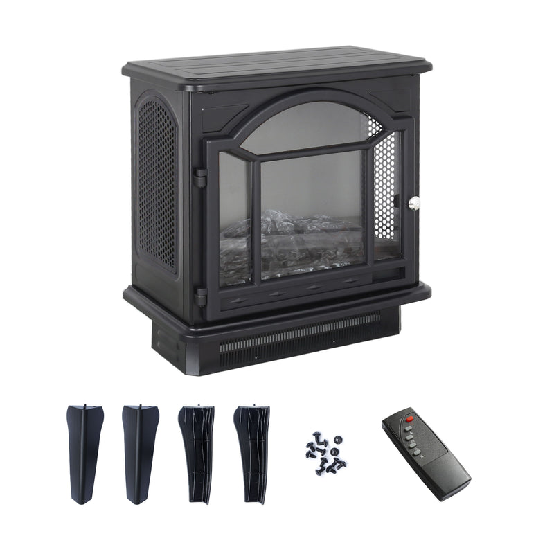 3D Flame Electric Infrared Quartz Fireplace Stove With Remote Control