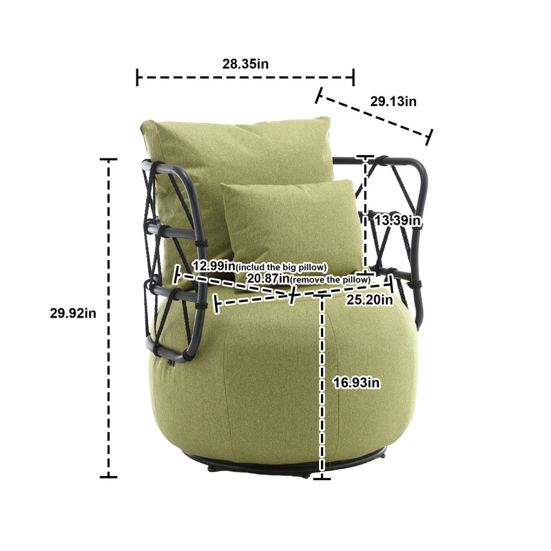 Coolmore - Upholstered Tufted Living Room Chair, Accent Chair With Metal Stand