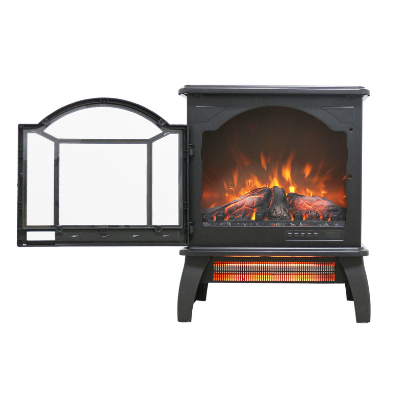 3D Flame Electric Infrared Quartz Fireplace Stove With Remote Control