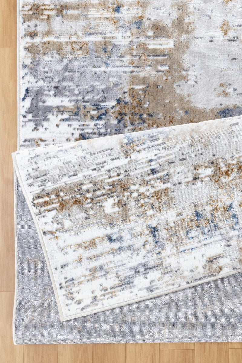 Textures - 2'7" X 7' Polypropylene, Area Rug - Multi / White