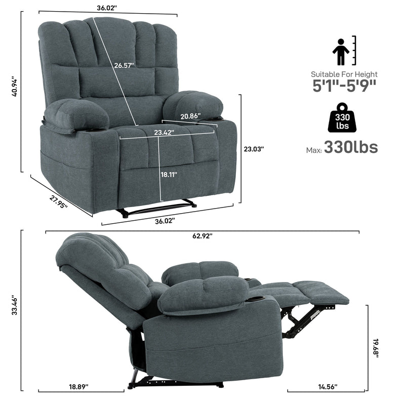 Massage Recliner Chair Sofa With Heating Vibration