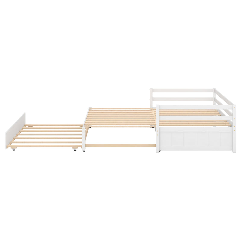 Twin or Double Twin Daybed with Trundle,White