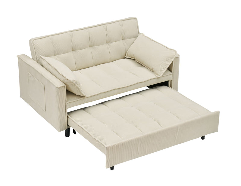 Two-Seat Casual Sofa With Pull Out Bed, Living Room Furniture