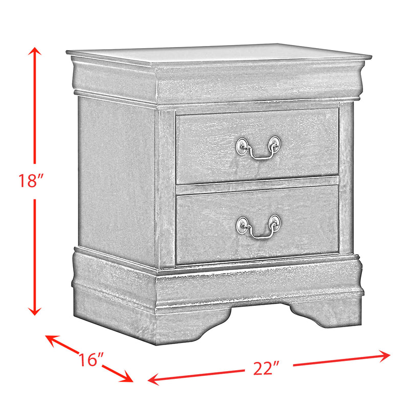 Louis Philippe - 2-Drawer Nightstand