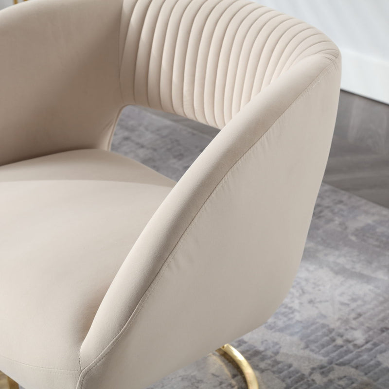 Coolmore - Upholstered Tufted Living Room Chair Textured Linen, Accent Chair With Metal Stand