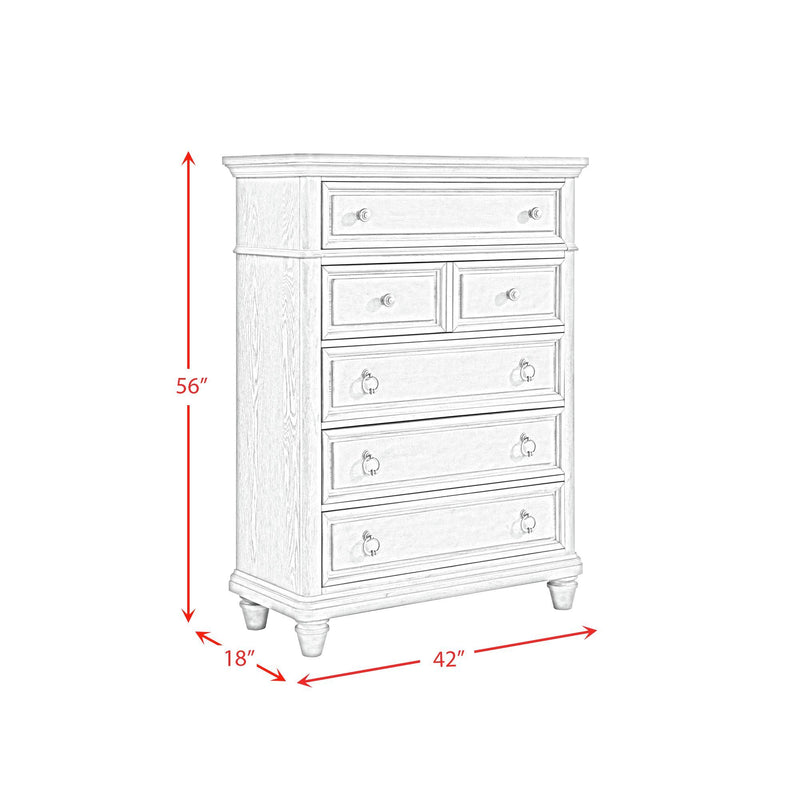 Whit-Ash - 5-Drawer Chest - Light Gray