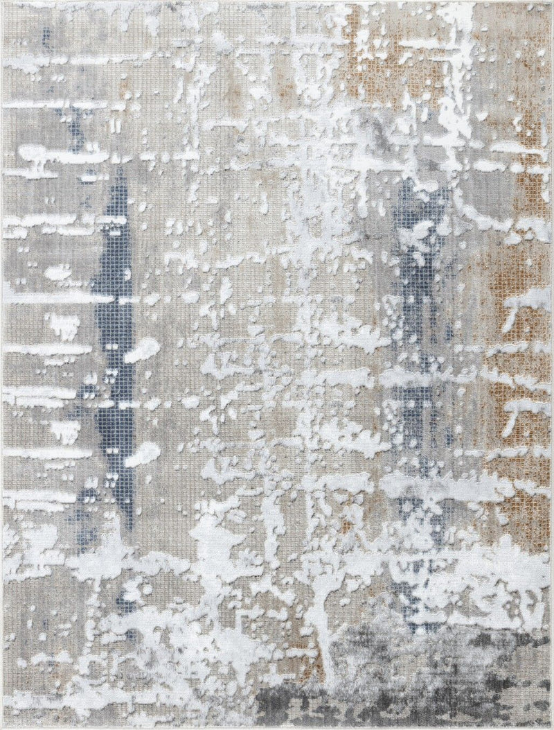 Textures - 2'7" X 7' Polypropylene Area Rug - Multi / White