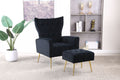 Modern Accent Chair With Ottoman, Comfy Armchair For Living Room, Bedroom, Apartment, Office