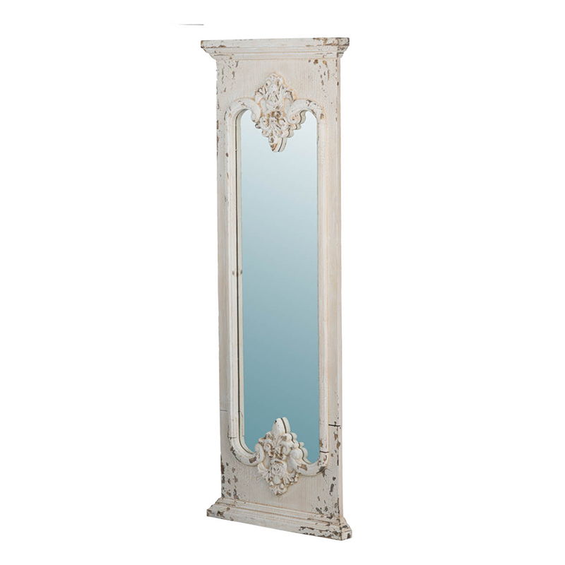 Full Length Mirror With Solid Wood Frame, Floor Mirror For Living Room Bedroom Entryway - White