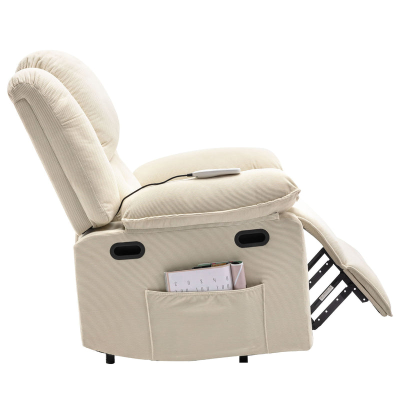 Massage Recliner, Power Lift Chair For Elderly With Adjustable Massage And Heating Function, Recliner Chair With Infinite Position And Side Pocket For Living Room