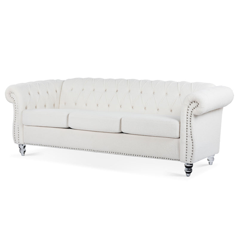 Rolled Arm Chesterfield 3 Seater Sofa