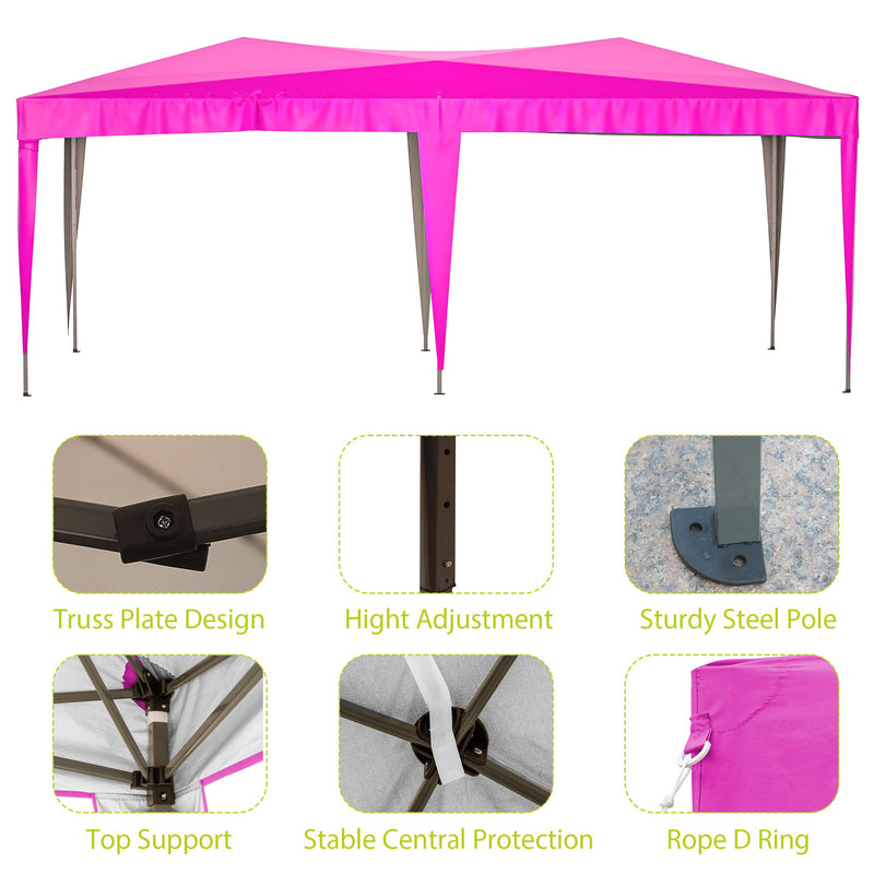 Pop Up Canopy Outdoor Portable Party Folding Tent With 6 Removable Sidewalls + Carry Bag + 6 Pieces Weight Bag