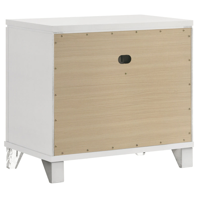 Marmore - 2-Drawer Nightstand Bedside Table - White