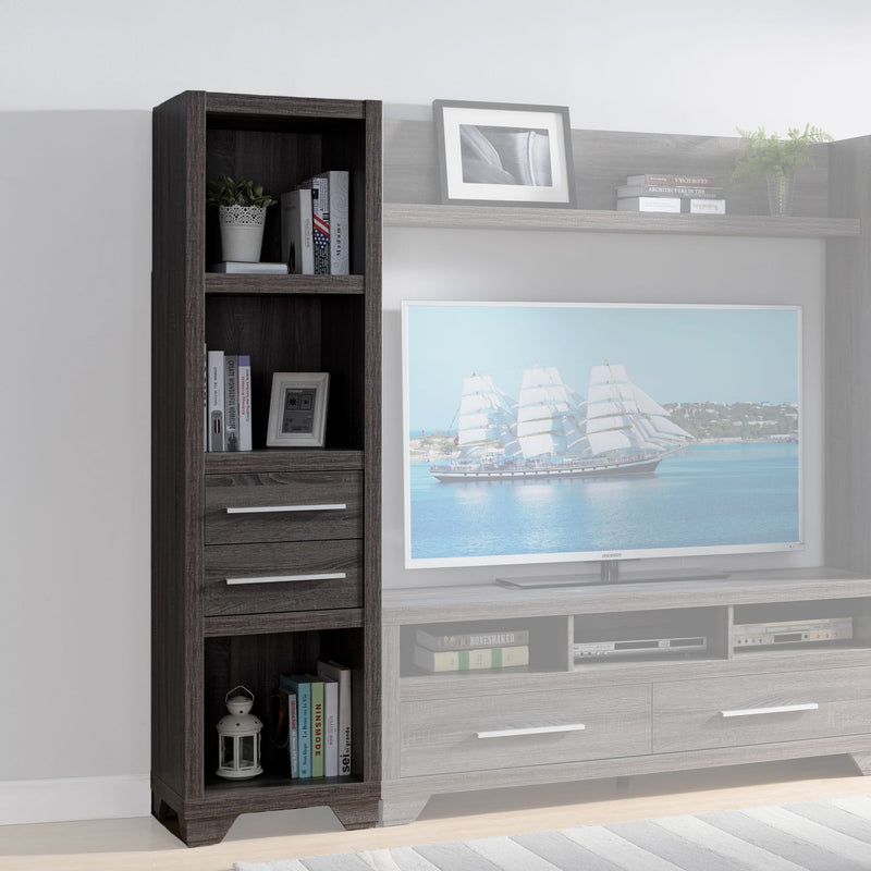 Media Pier, Bookcase Display With Two Drawers