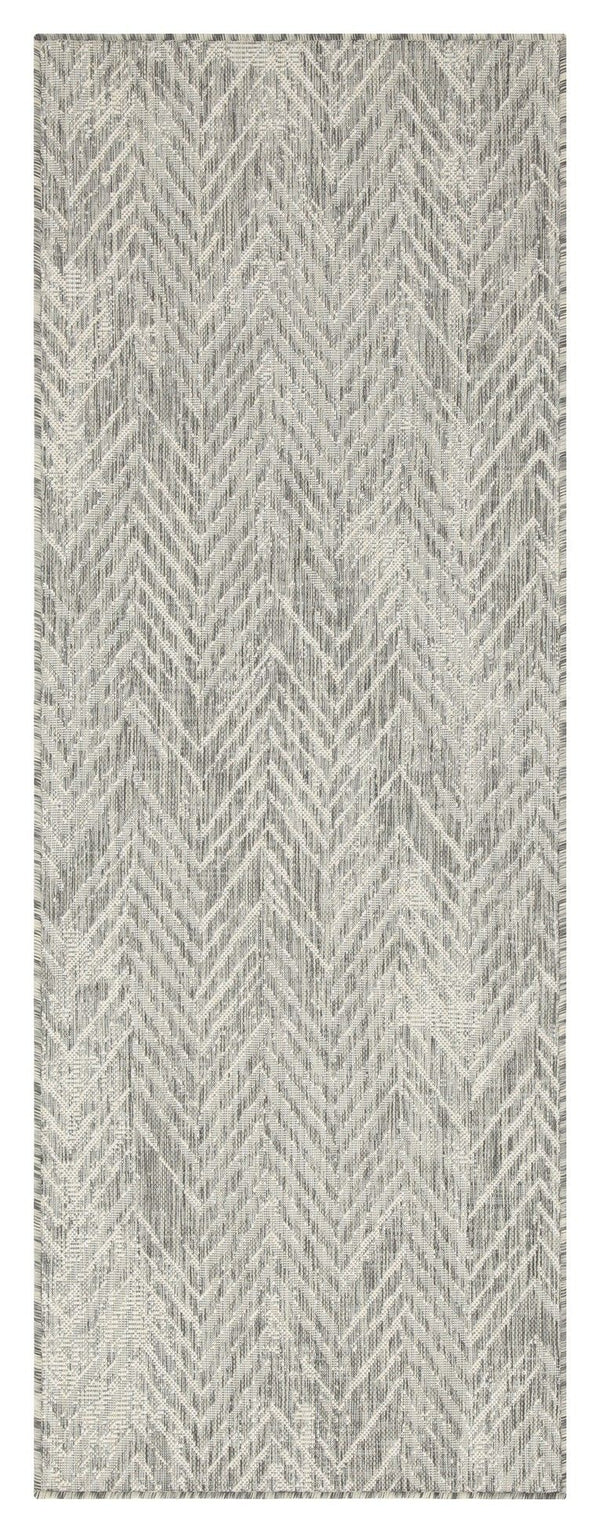 Sunshine - 2'7" X 7'3" Polypropylene, Indoor / Outdoor Area Rug - Silver