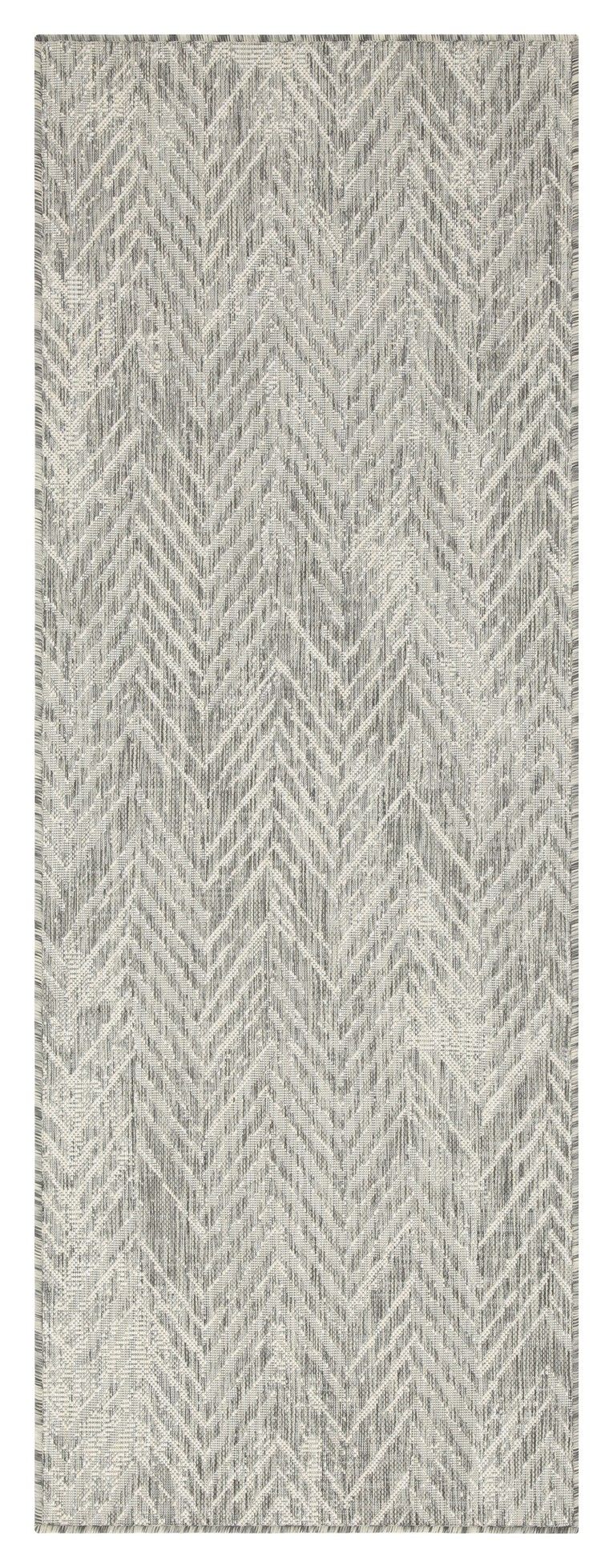 Sunshine - 2'7" X 7'3" Polypropylene, Indoor / Outdoor Area Rug - Silver