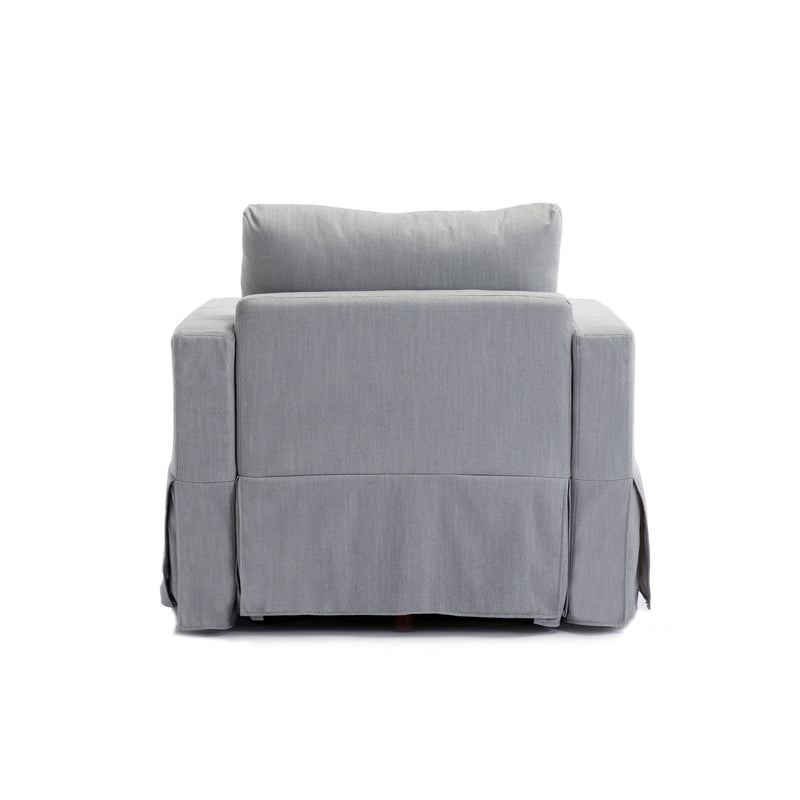 2 Seat Module Sectional Sofa Couch With 1 Ottoman For Living Room, Seat Cushion And Back Cushion Non-Removable And Non-Washable