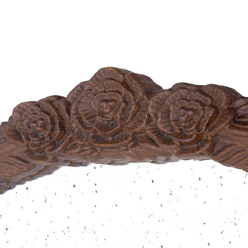 Hand Carved Rose Antique Mirror Frame, Large Arch Mirror Wall Decor For Living Room, Bathroom, Entryway