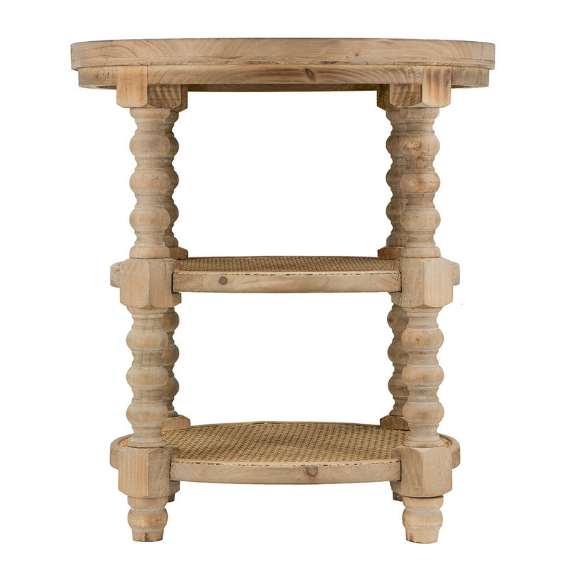 Round 3 Tiered Side Tabel, Natural End Tabel For Lving Room Bedroom Entryway - Brown