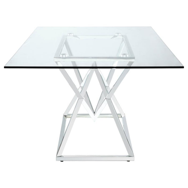 Beaufort - Rectangle Glass Top Dining Table - Chrome