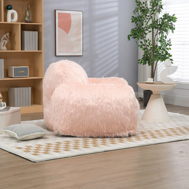 Bean Bag Chair Lazy Long Hair Sofa Bean Bag Chair Adult, Teen High Density Foam Filled Modern Focus Chair Comfortable Living Room, Bedroom Chair