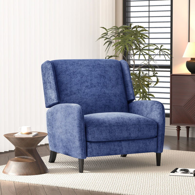 Oversized Textured Fabric Pushback Recliner