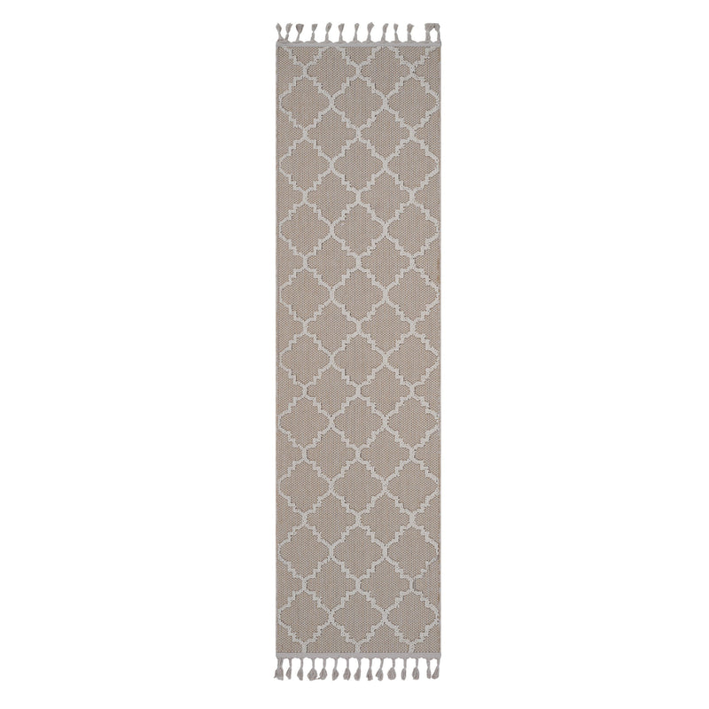 Guros - 2' x 8' Trellis Indoor / Outdoor Area Rug - Ivory