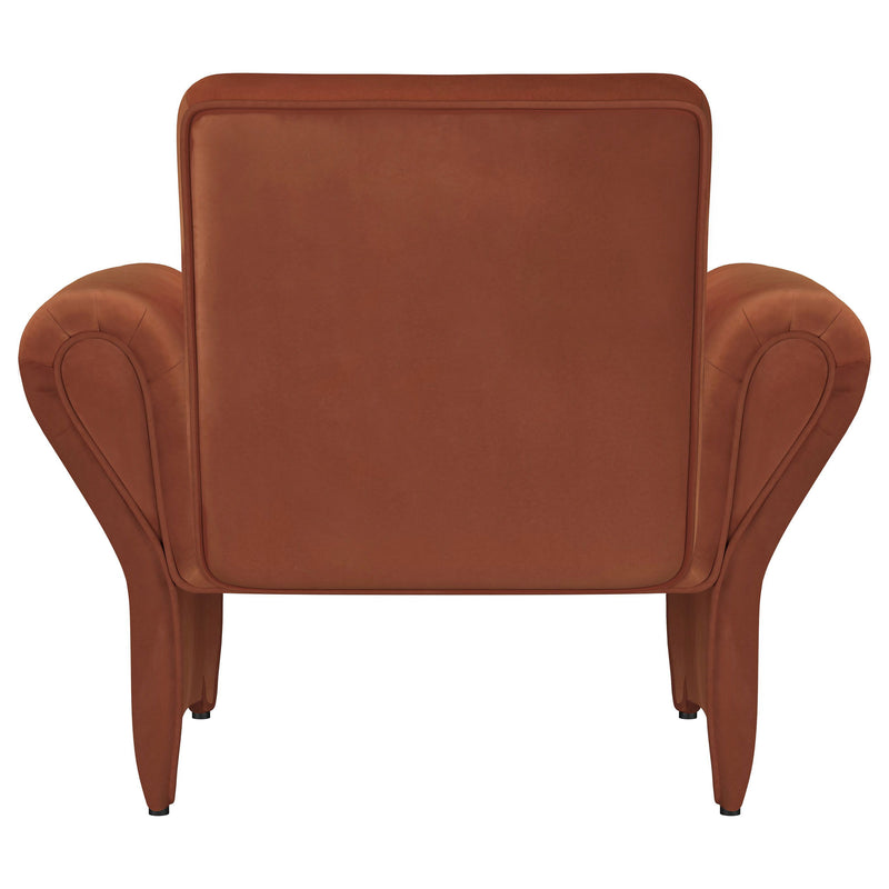 Liana - Upholstered Roll Arm Accent Armchair - Rust Orange