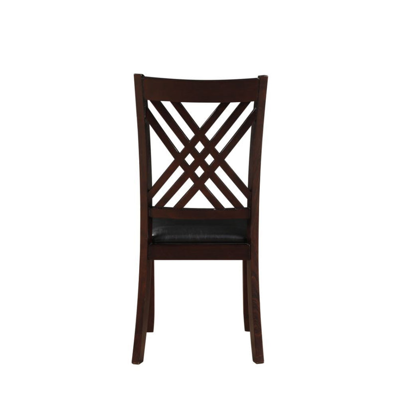 Katrien - Side Chair (Set of 2) - Black PU & Espresso