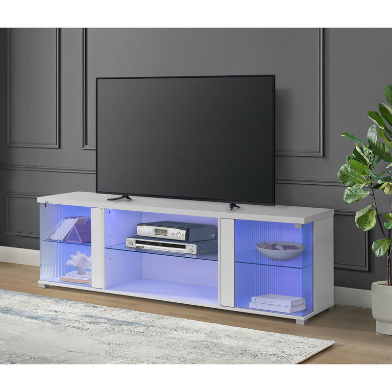 Chandra - 70"" TV Stand With LED - Glossy White