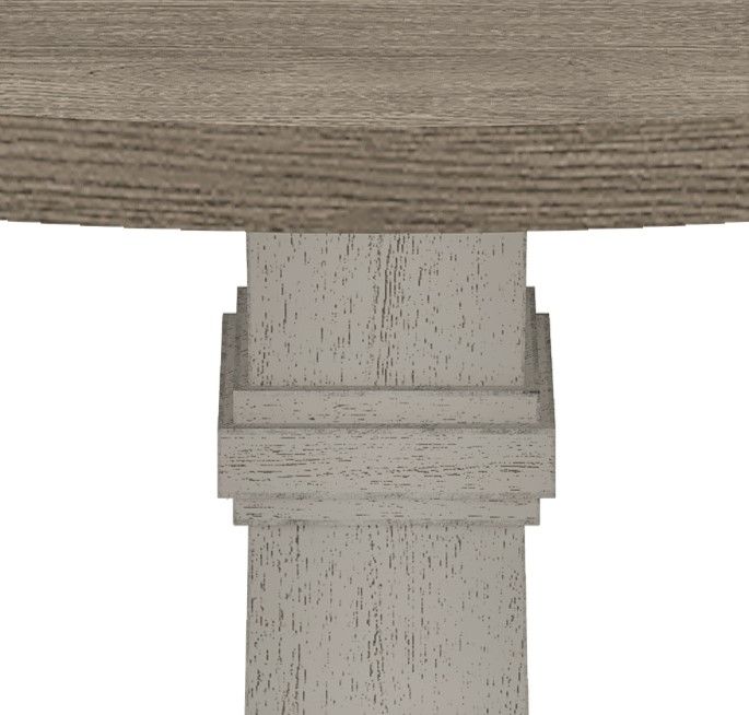 Tannen - Round 5 Piece Dining Table (Set of 5) - White And Gray