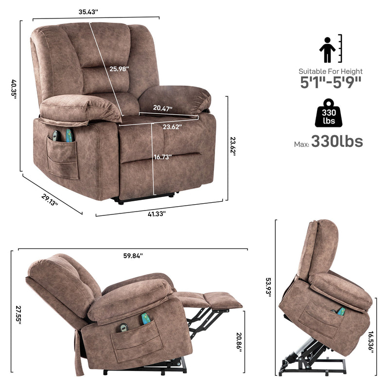 Power Lift Recliner Chair Sofa With Massage