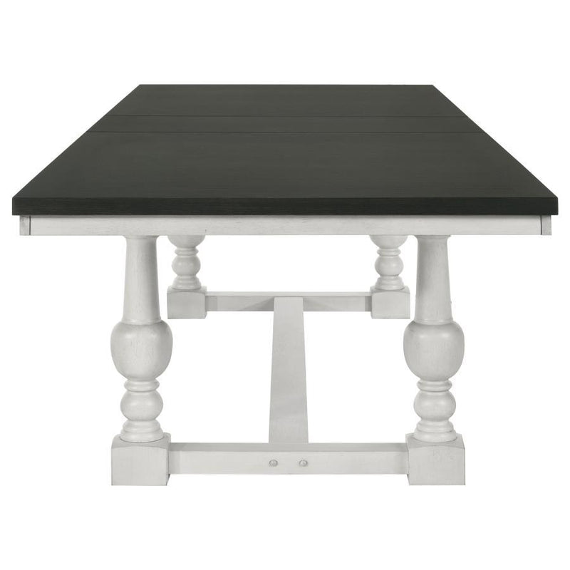 Aventine - Rectangular Dining Table With Extension - Leaf Charcoal And Vintage Chalk