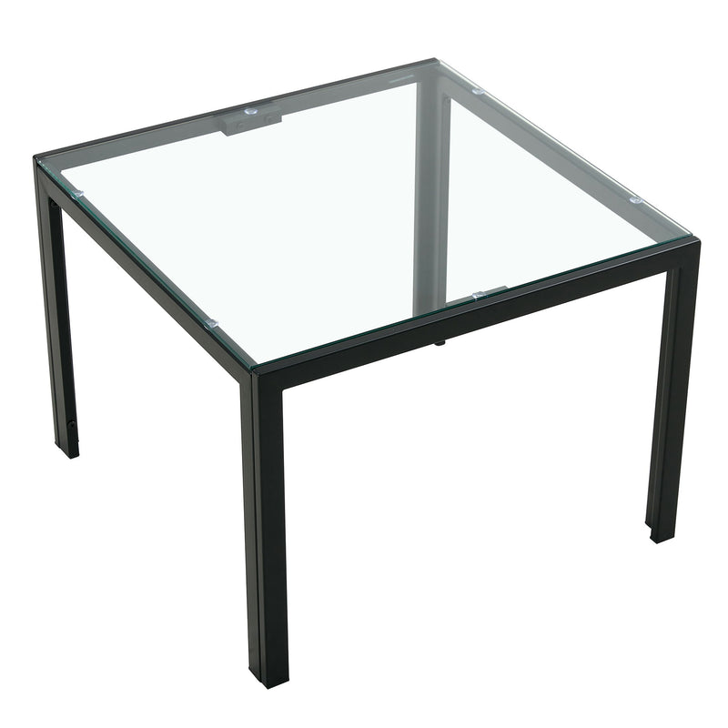 Coffee Table (Set of 2), Square Modern Table With Tempered Glass Finish For Living Room