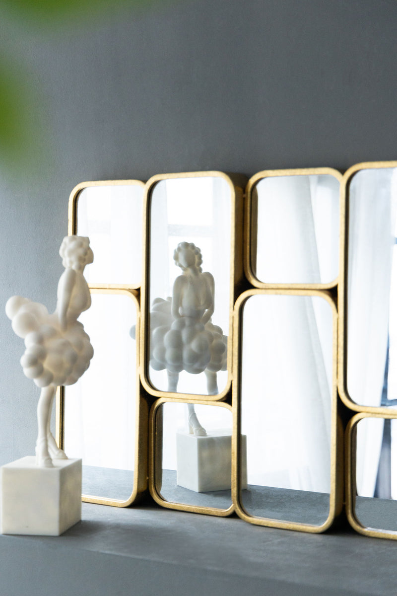 Mirror With Metal Framed Decorative Rectangle Mirror For Bedroom, Dressing Room, Hallway Or Living Space - Gold