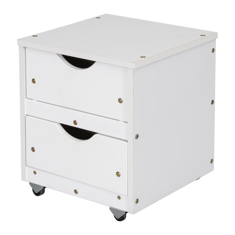 Versatile Full Bed with Trundle,Under bed Storage Box and Nightstand .White