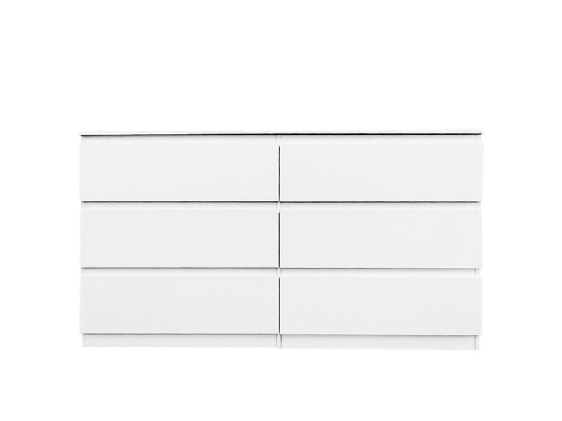 6 Drawer Double Dresser For Bedroom Living Room Hallway - White