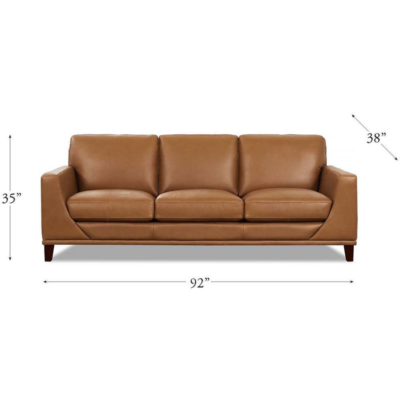 Soma - Leather Sofa - Cognac