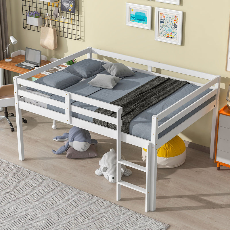 Full Loft Bed - White