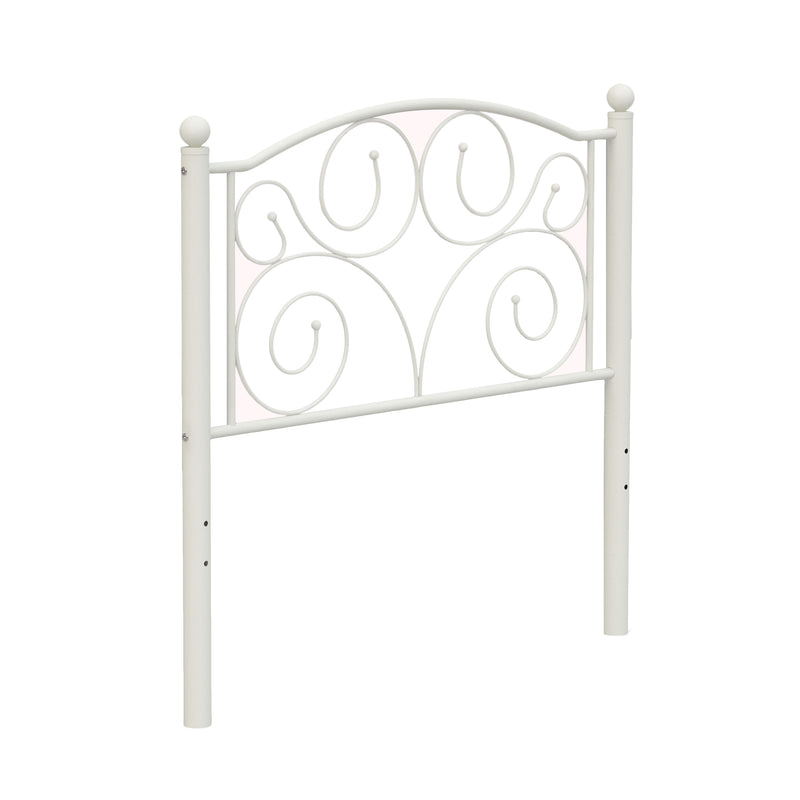 Twin Unique Flower Sturdy System Metal Bed Frame With Headboard And Footboard - White