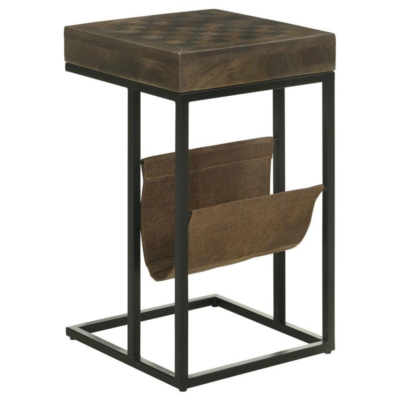 Chessie - 1-Drawer Side Table With Leatherette Sling - Tobacco