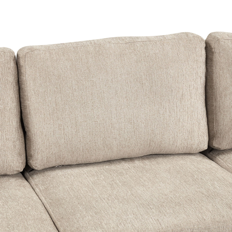 L-Shaped Couch Sectional Sofa With Storage Chaise, Cup Holder And USB Ports For Living Room