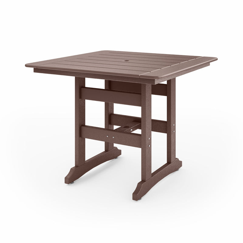 Square Counter Height Table Spacious HDPE Poly Lumber For Dining, Patio, And Garden Gatherings