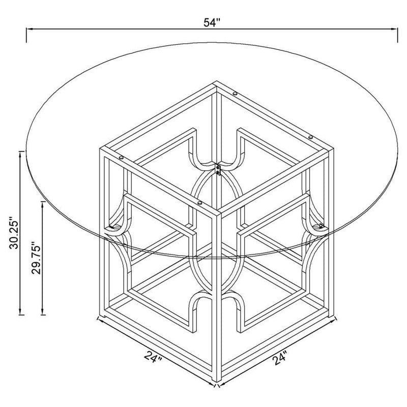 Starlight - Round Glass Top Dining Table